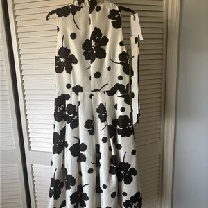 Elegant Black and White Floral Dress